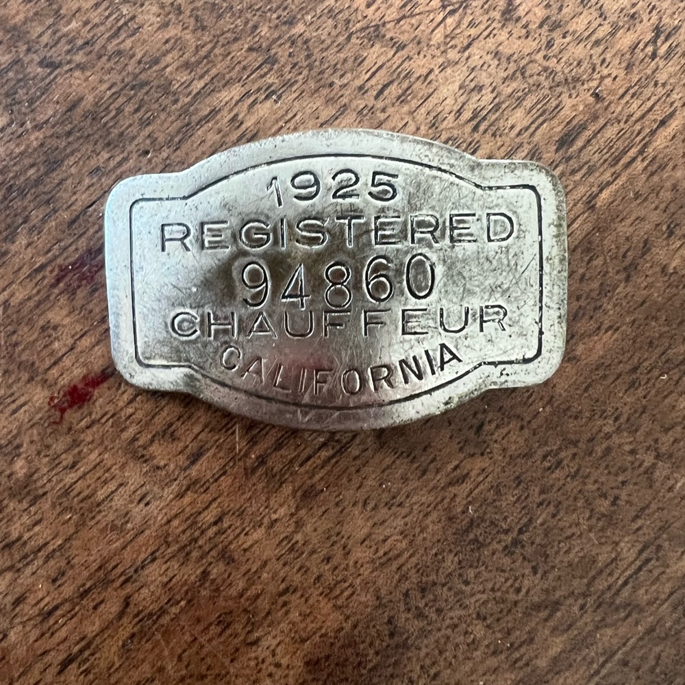 Vintage Silver Chauffeur Badge